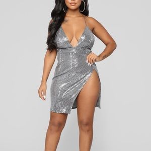 SILVER METALLIC DRESS